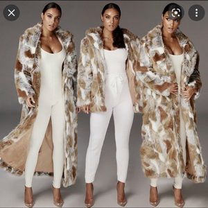 JLUXLABEL Faux Fur Trench Coat